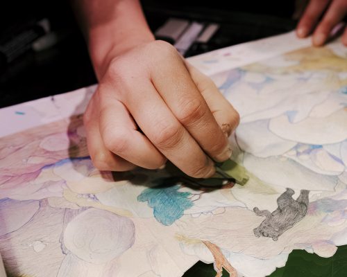 Ensemble TACTUS Le roi des ours James Oliver Curwood Dessin live Musique Quentin Dubois Marion Cluzel